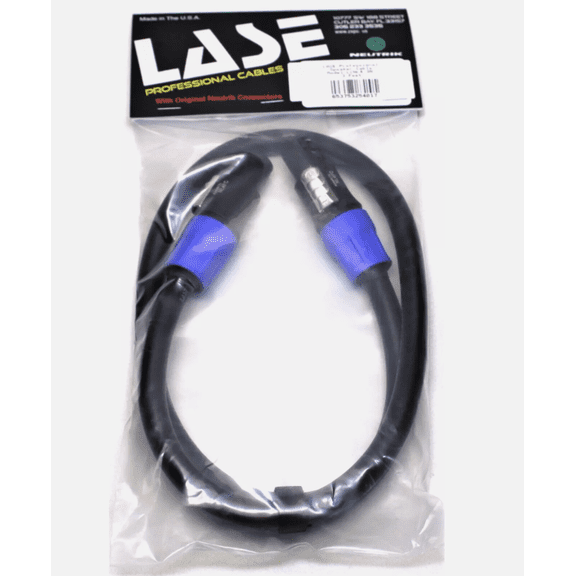 LASE 4 Ft SpeakOn PA Speaker Cable w/ NEUTRIK NL4FC 12ga 4 Conductor Pure Copper