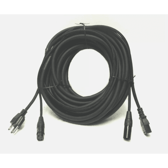 LASE 50 Ft Siamese Cable AC Power & XLR NEUTRIK Audio Cable for Power Speakers