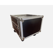 LASE Pro 8U Space 28 Deep ATA Style Amp Rack Flight Case w Wheels Chrome Finish