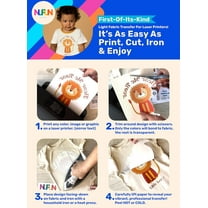 LASER Printable Iron-on Heat Transfer Paper for Light Fabrics, 20 8.5 x 11 inch, Made In the