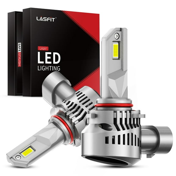 LASFIT 9005/HB3 LED Headlight Bulbs, 10000LM [600% Brighter] 1:1 Mini Size, Cool White 6000K Headlamp, Halogen Replacement, Easy Plug and Play, Canbus Ready - Pack of 2