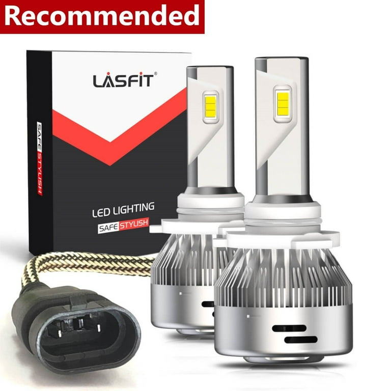LASFIT 9005 HB3 LED Headlight Bulbs, 60W 6000LM 6000K Amplified Flux Beam