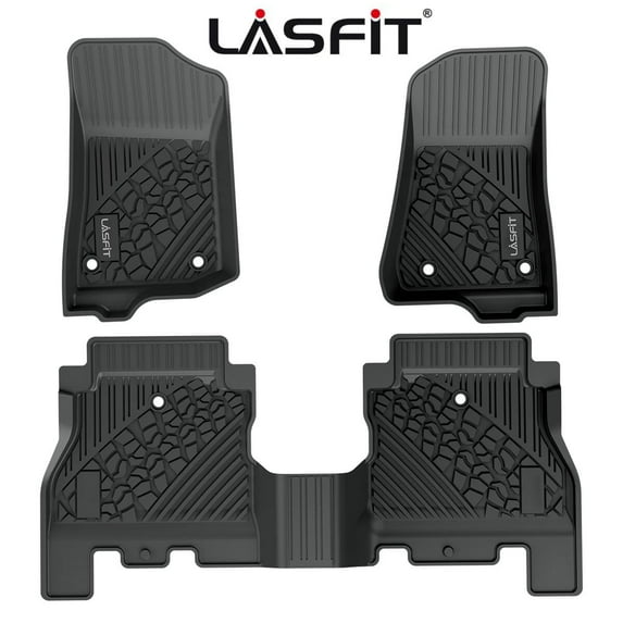 LASFIT Car Floor Mats for 2018-2022 Jeep Wrangler Unlimited JL 4 Door Only (Not Fit for 4xe), All Weather Mats Floor Liner Set, TPE Material
