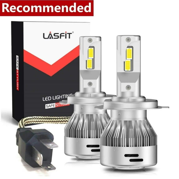 LASFIT H4 9003 HB2 LED Headlight Bulbs, H4 LED High LowAmplified Flux Beam , 60W 6000LM 6000K (2 Bulbs)