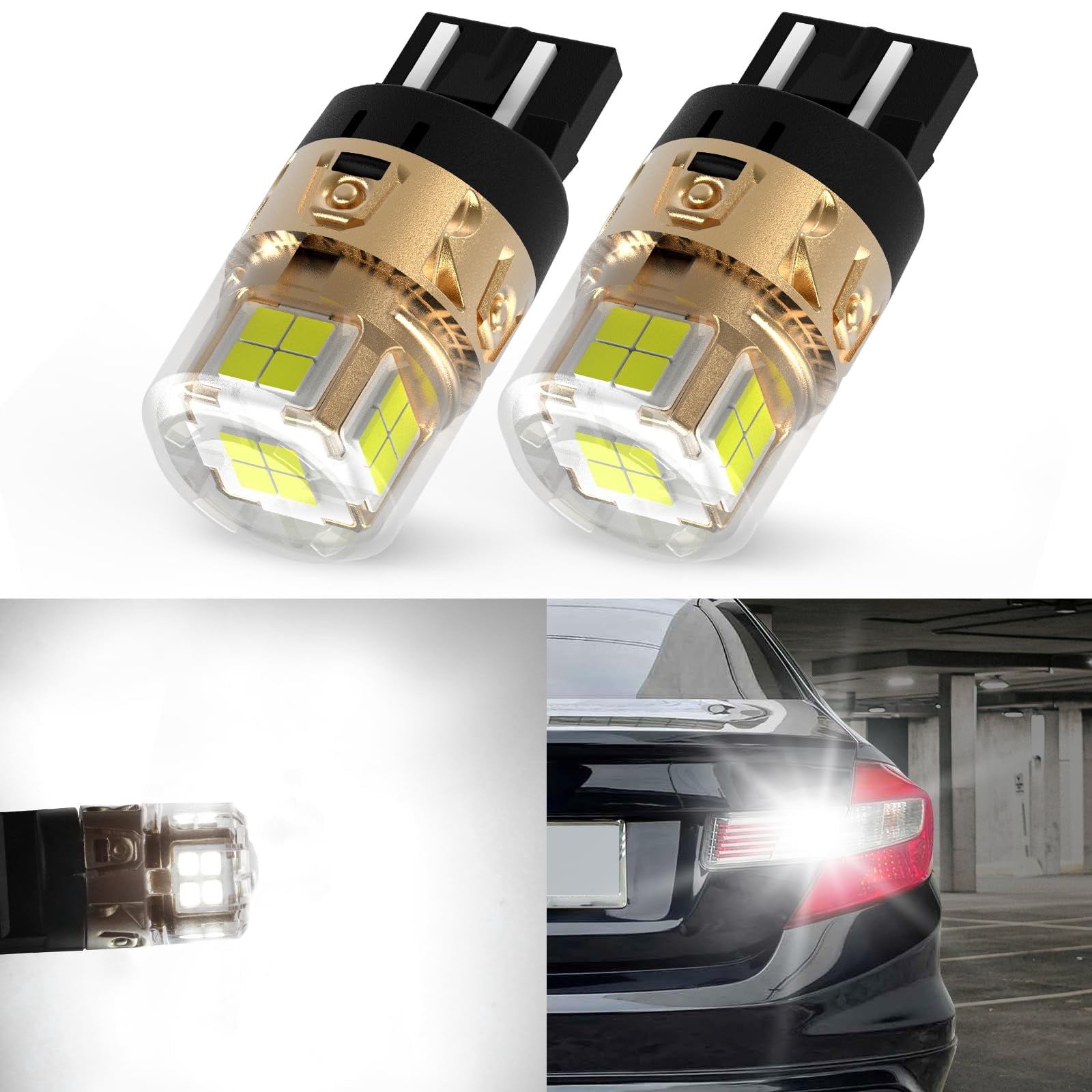 7440 7443 White LED Backup Reverse Light Bulbs For Ram 1500 2500 - Foto 9