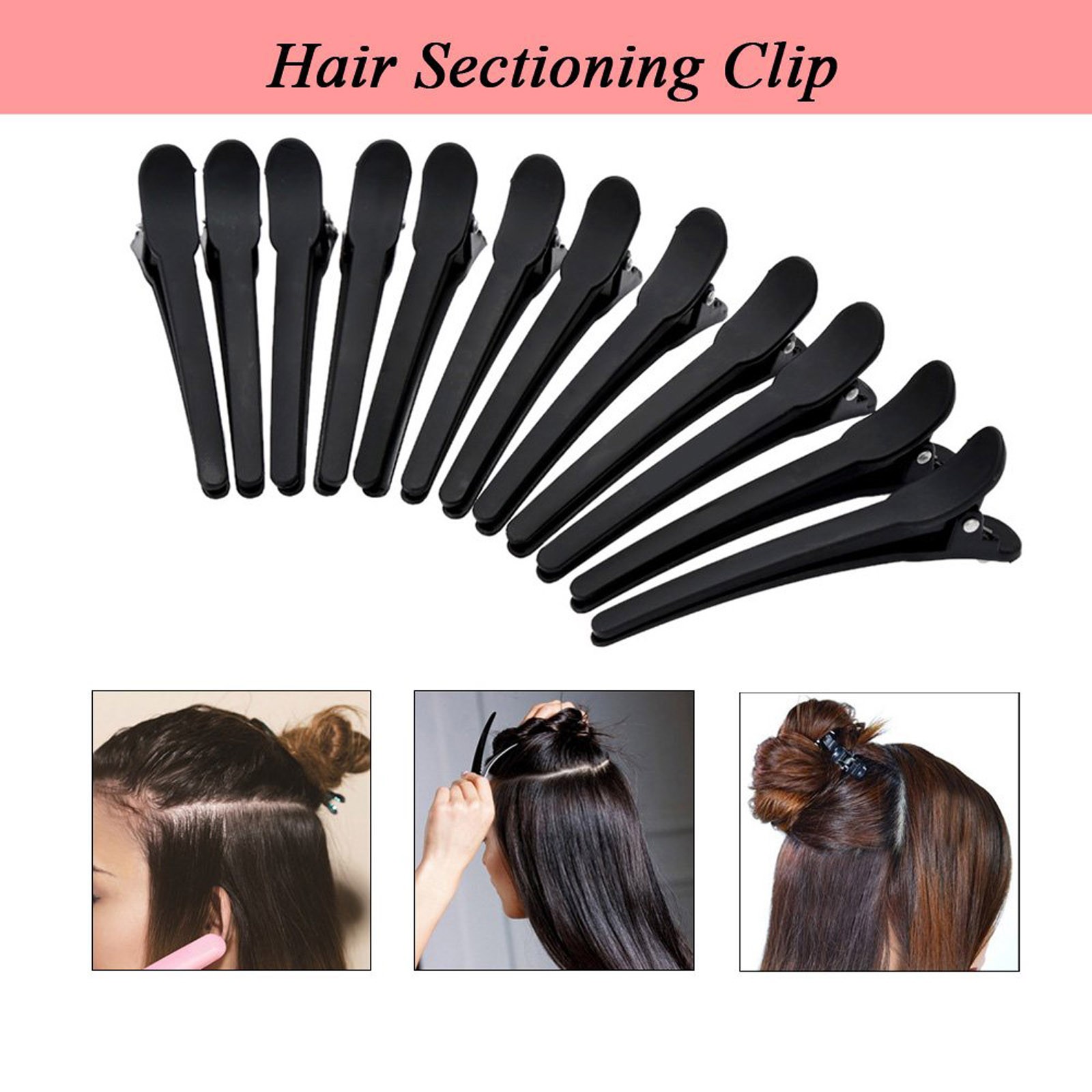 LASHALL GIFT Hair Pin Hair Sectioning Clips Black Plastic Hair