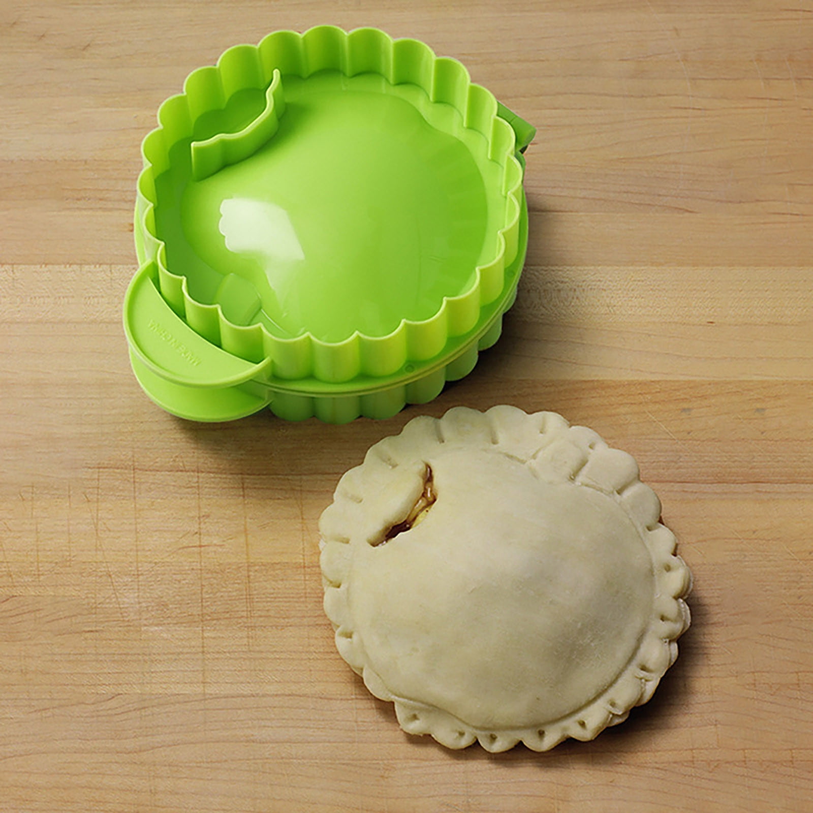 New Mini Pie Maker Colored Red 350W with Dough Cutter By DASH