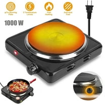 LASIEYO 1000W Electric Single Burner, Portable Electric Hot Plate Cooktop 5 Level Adjustable Temperature Stove Burner, Fast Heating Cooktop for Home Dorm Camping Cooking, Black