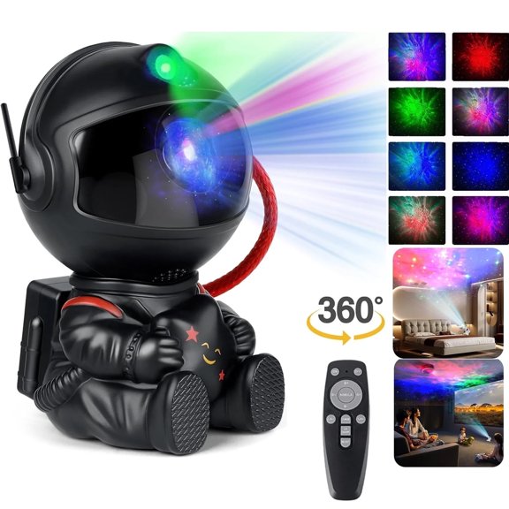 LASIEYO Astronaut Galaxy Star Projector Starry Night Light, Astronaut Light Projector with Nebula, Timer and Remote Control, for Bedroom and Ceiling Projector, Black