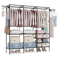 thumbnail image 1 of LASIEYO Heavy Duty Metal Garment Rack Free Standing Wardrobe, 1 of 13