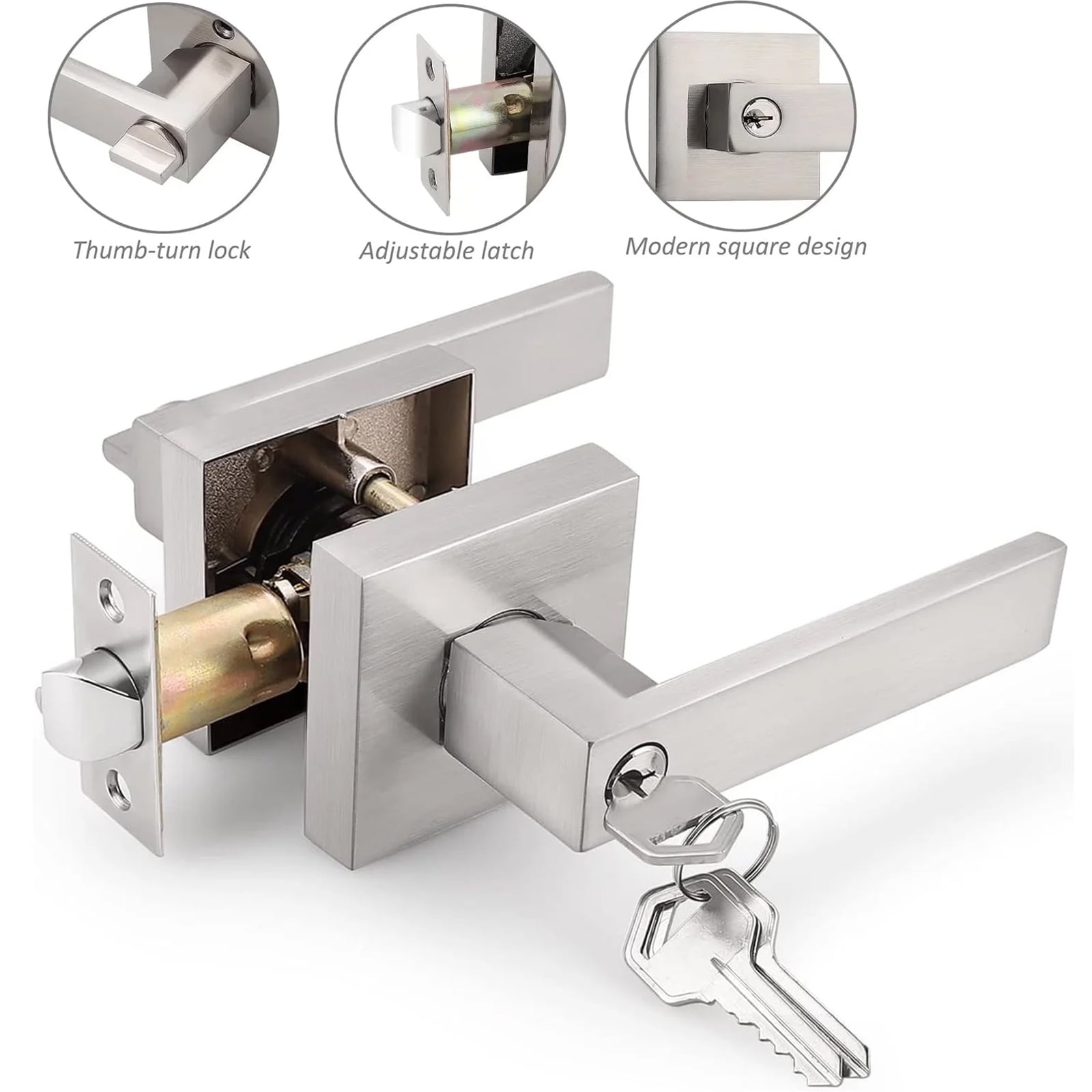 Interior Door Hardware EHOMEWARE 4 Pack Gold Door Knobs - No Lock Passage Handles For Interior Doors Door Handles - View #4