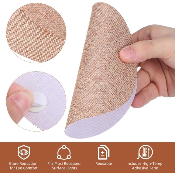 LASJPOB-2pcs Lampshade Diffuser: 6.3In Fabric Lamp Shade Diffuser - Two-layer Design for Ceiling Light, Chandeliers, Downlights, and Spotlights (Light Brown)