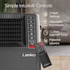 LASKO- 1500-Watt 20 in. Black Electric Console Ceramic Space Heater with Tip-Over Switch, Adjustable Louvers, Timer, Remote