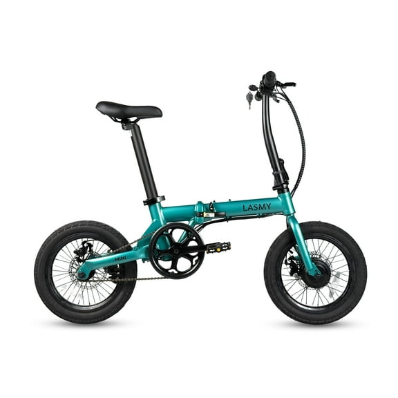 LASMY Lightweight Foldable Electric Bike for Adults, 250W Motor, Portable Mini Ebike, 16 MPH, 25 Mile Range, 38 lbs