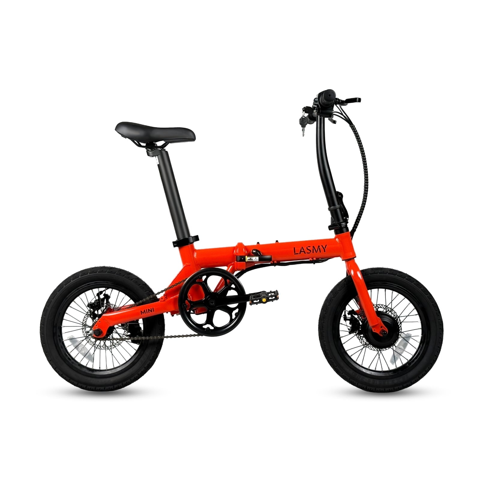 LASMY MINI Electric Folding Ebike, 250W Motor Bike for Seniors Adult 16" Lightweight, 36V Removable Battery, Single Speed City Bike