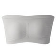 thumbnail image 1 of LAST CLANCE SALE! Women Bandeau Bra Padded Strapless Brarette Bra Seamless Bandeau Tube Top Bra, Gray, 40/90CD,42/95AB, 1 of 5
