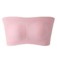 thumbnail image 1 of LAST CLANCE SALE! Women Bandeau Bra Padded Strapless Brarette Bra Seamless Bandeau Tube Top Bra, Pink, 42/95CD,44/100AB, 1 of 11