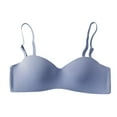 thumbnail image 1 of LAST CLANCE SALE! Women's Invisibles Comfort Seamless Wirefree Lightly Lined Triangle Bralette Bra, Blue, 38/85AB, 1 of 5