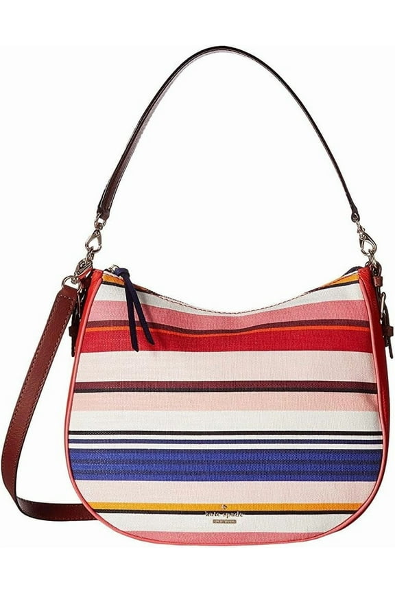 LAST1 NWT Kate Spade Cobble Hill Fabric Mylie Hobo Handbag Tote Multi Stripe