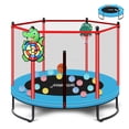 thumbnail image 1 of LASTJUMPER 5FT Trampoline for Kids, 60"Mini Indoor & Outdoor Small Toddler Trampoline with Basketball Hoop, Dart Board, Ocean Ball ,Baby Trampoline Toys, Birthday Gifts for boy,Blue, 1 of 7