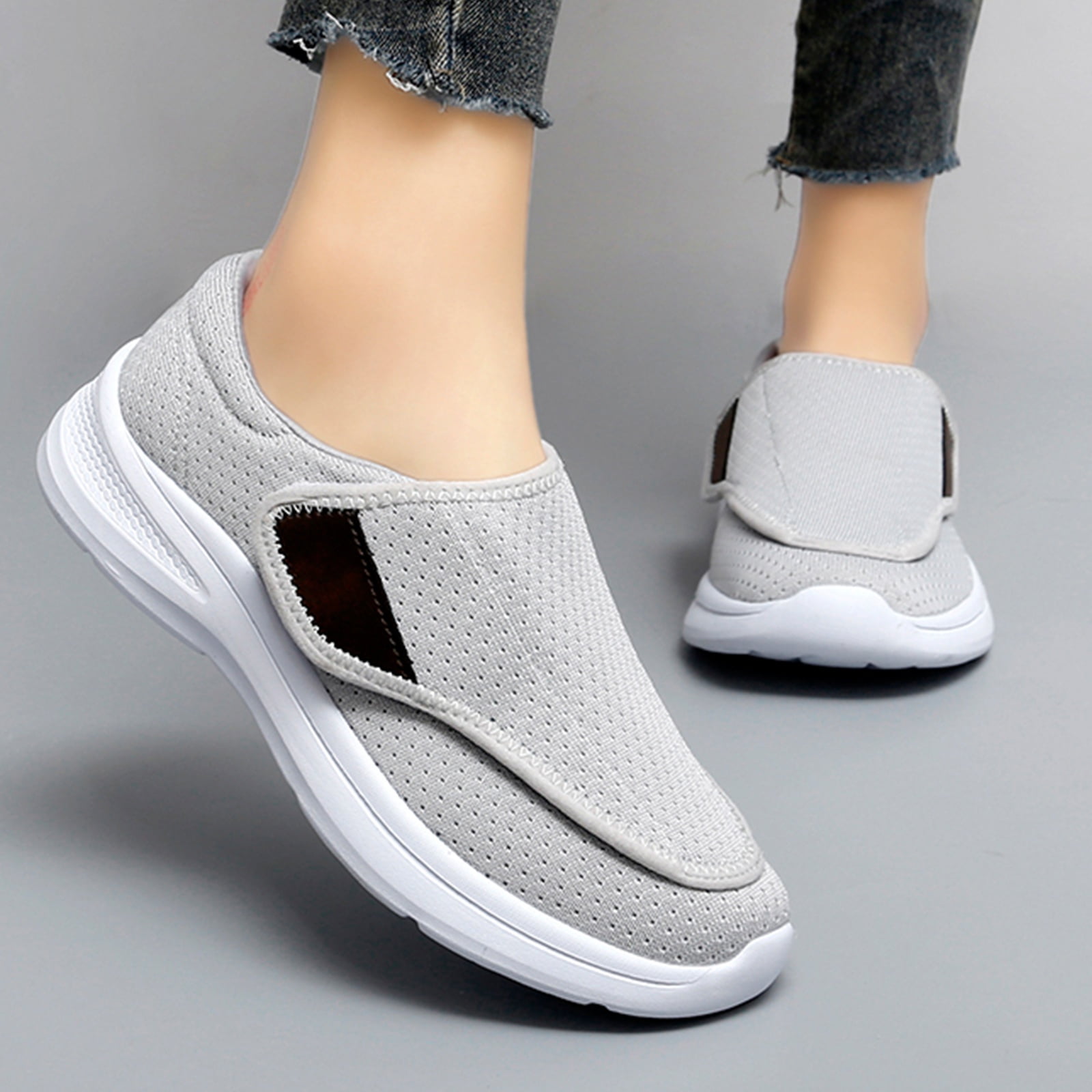 Velcro Shoes Women's Orthopedic Sneakers Comfortable, Wide Width