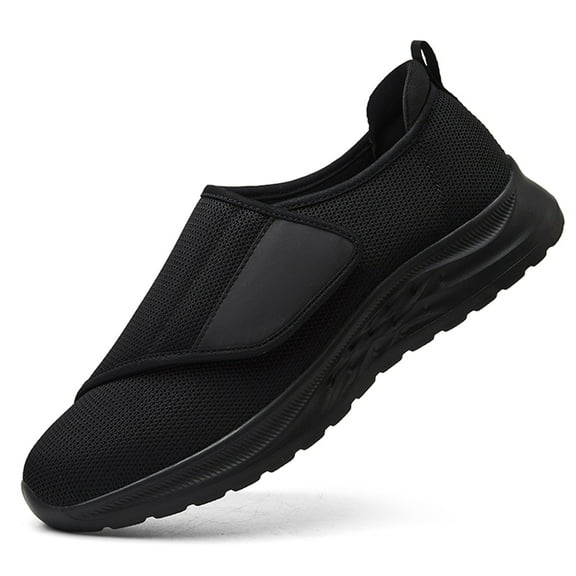 LASUDRAA Diabetic Adjustable Womens Shoes Lightweight Widen Sneakers for Swollen feet Black Size 6.5