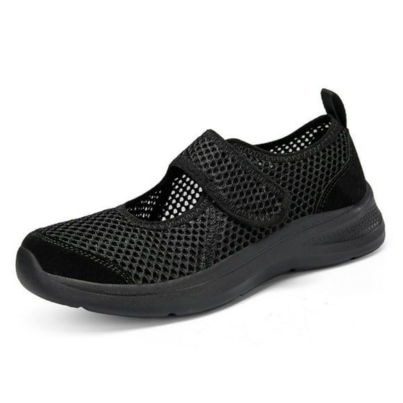 LASUDRAA Diabetic Shoes for Women Wide Hollow Out Velcro Lightweight Breathable Suitable for Swollen Feet