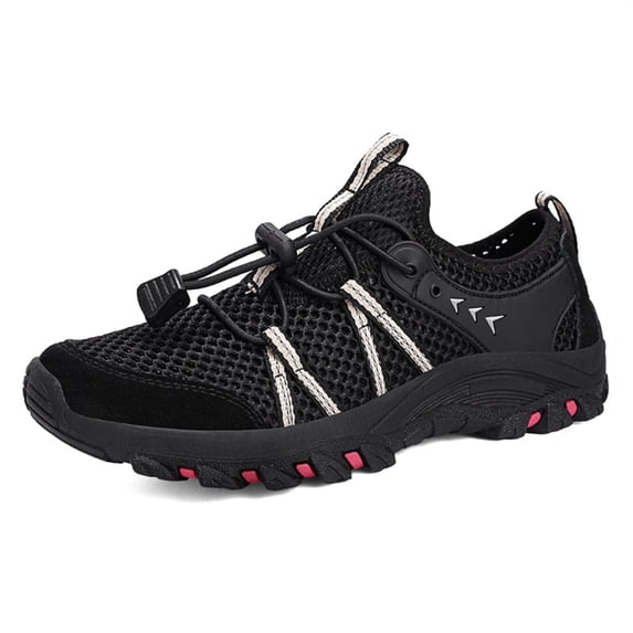 LASUDRAA Men Women Unisex Outdoor Hiking Shoes, Breathable Mesh Non‑Slip Lightweight Quick‑Lace Trekking Water Sneakers