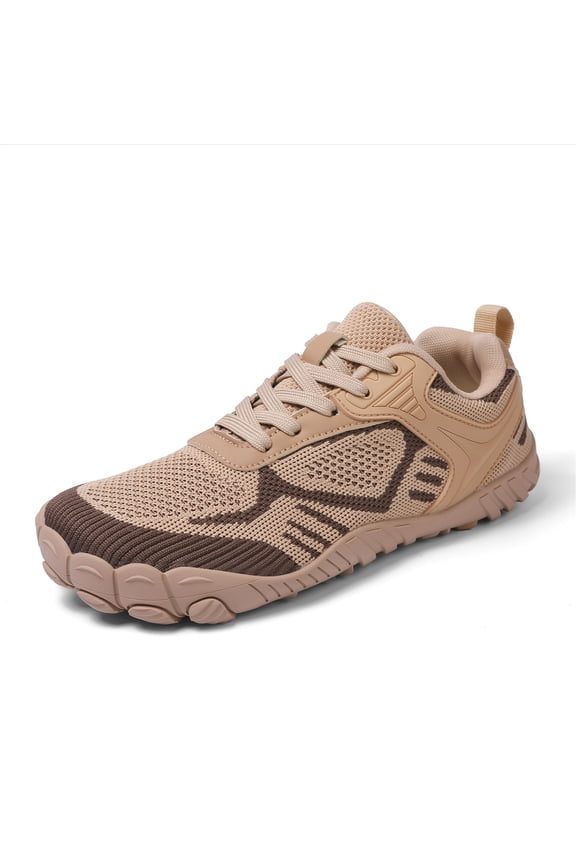 Men Women Wide-Foot Barefoot Hiking Shoes, Lightweight Fly-Woven Trail Sneakers with Anti-Slip Sole for Walking & Fitness