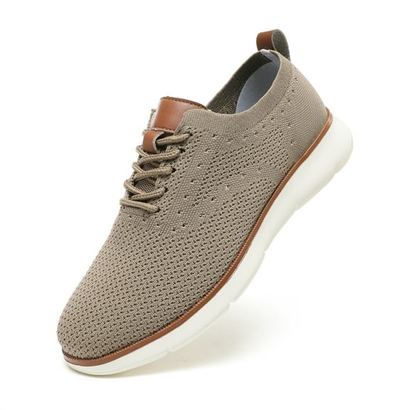 LASUDRAA Men's Casual Dress Sneakers Oxfords Lace-Up Lightweight Mesh Walking Shoes