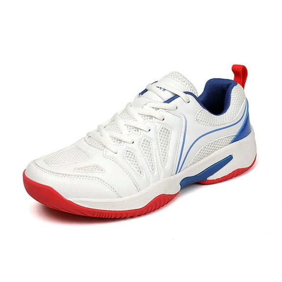 LASUDRAA Mens Badminton Shoes Lightweight Breathable Shock Absorption Durable Sports Shoes