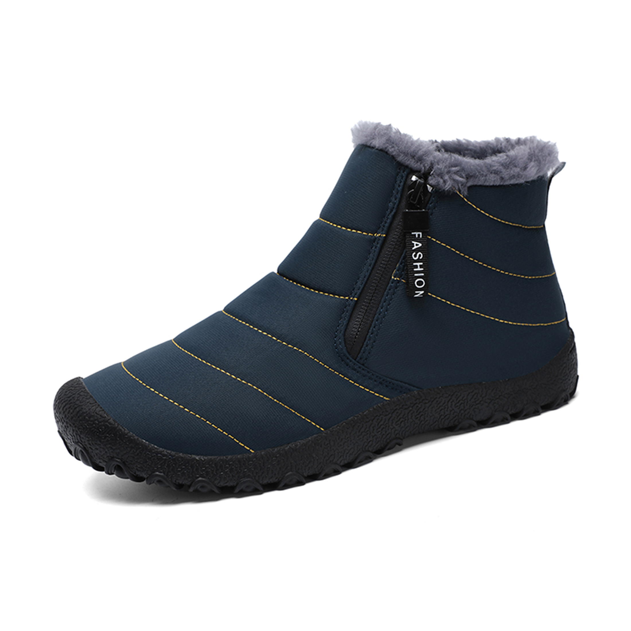 LASUDRAA Mens Barefoot Winter Boots Water-Resistant Slip-Resistant Hiking Snow Shoes Lightweight Warm Ankle-High Boots, Wide Toe Box,Trails & Everyday Wear