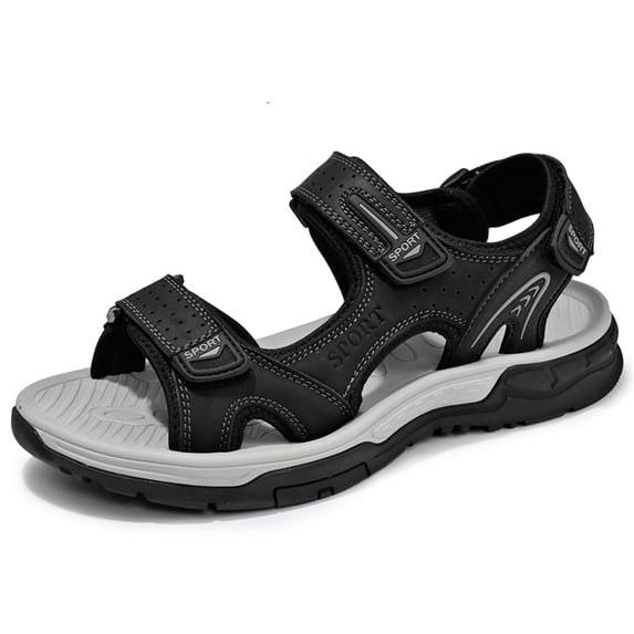LASUDRAA Mens Comfort Sandals Adjustable Straps Casual Summer Beach Shoes Lightweight Non‑Slip Outdoor Footwear
