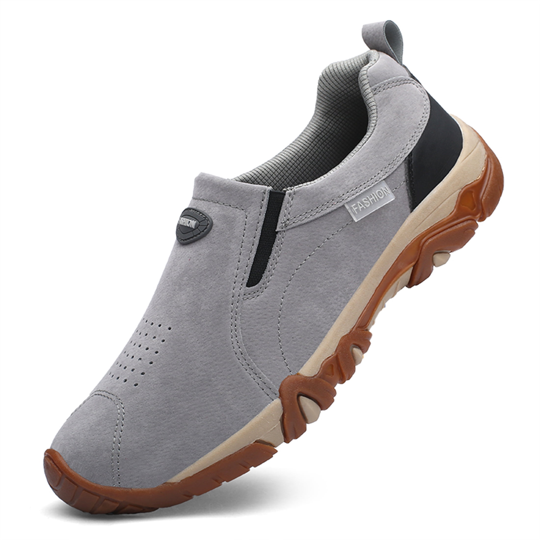 LASUDRAA Mens Outdoor Hiking Shoes Breathable Cushioned Anti-Slip Trailing Sneakers for Trekking Walking Camping