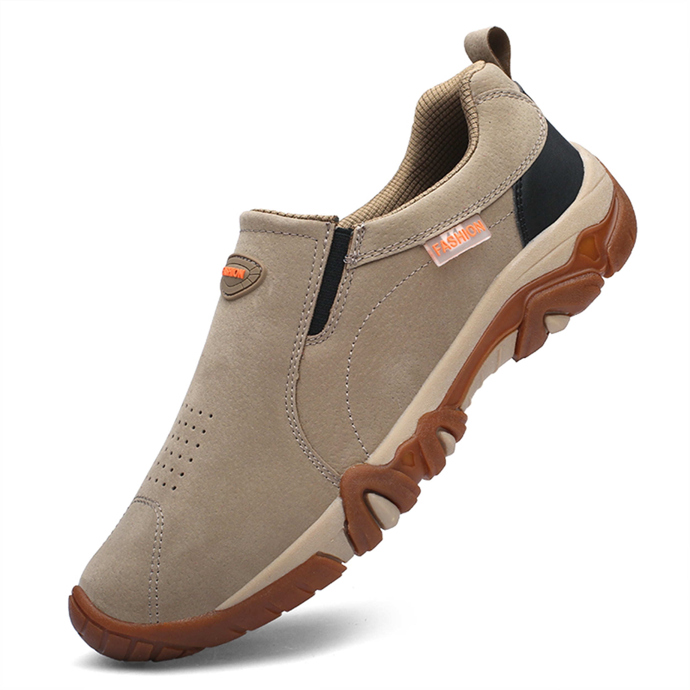 LASUDRAA Mens Outdoor Hiking Shoes Breathable Cushioned Anti-Slip Trailing Sneakers for Trekking Walking Camping