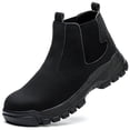 thumbnail image 1 of LASUDRAA Mens Safety Work Boots Waterproof Anti-Slip Steel Toe Slip-On Boots, 1 of 11