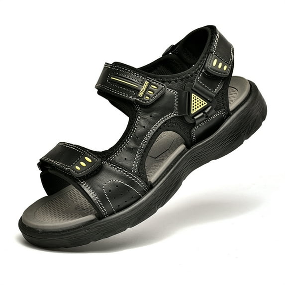 LASUDRAA Mens Sandals Beach Shoes Fisherman Shoes Hook & Loop Outdoor