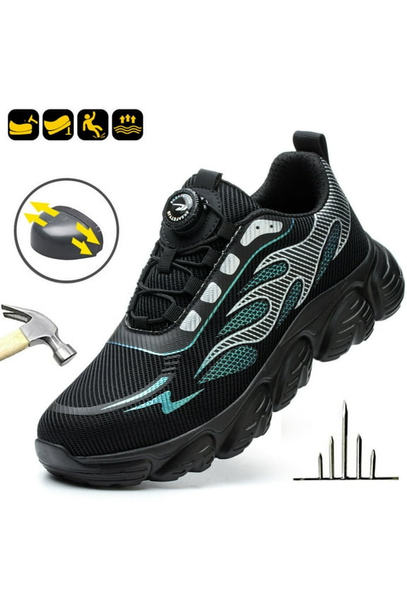 Mens Steel Toe Safety Shoes Composite Protection Puncture Toe Slip Resistant Work Shoes