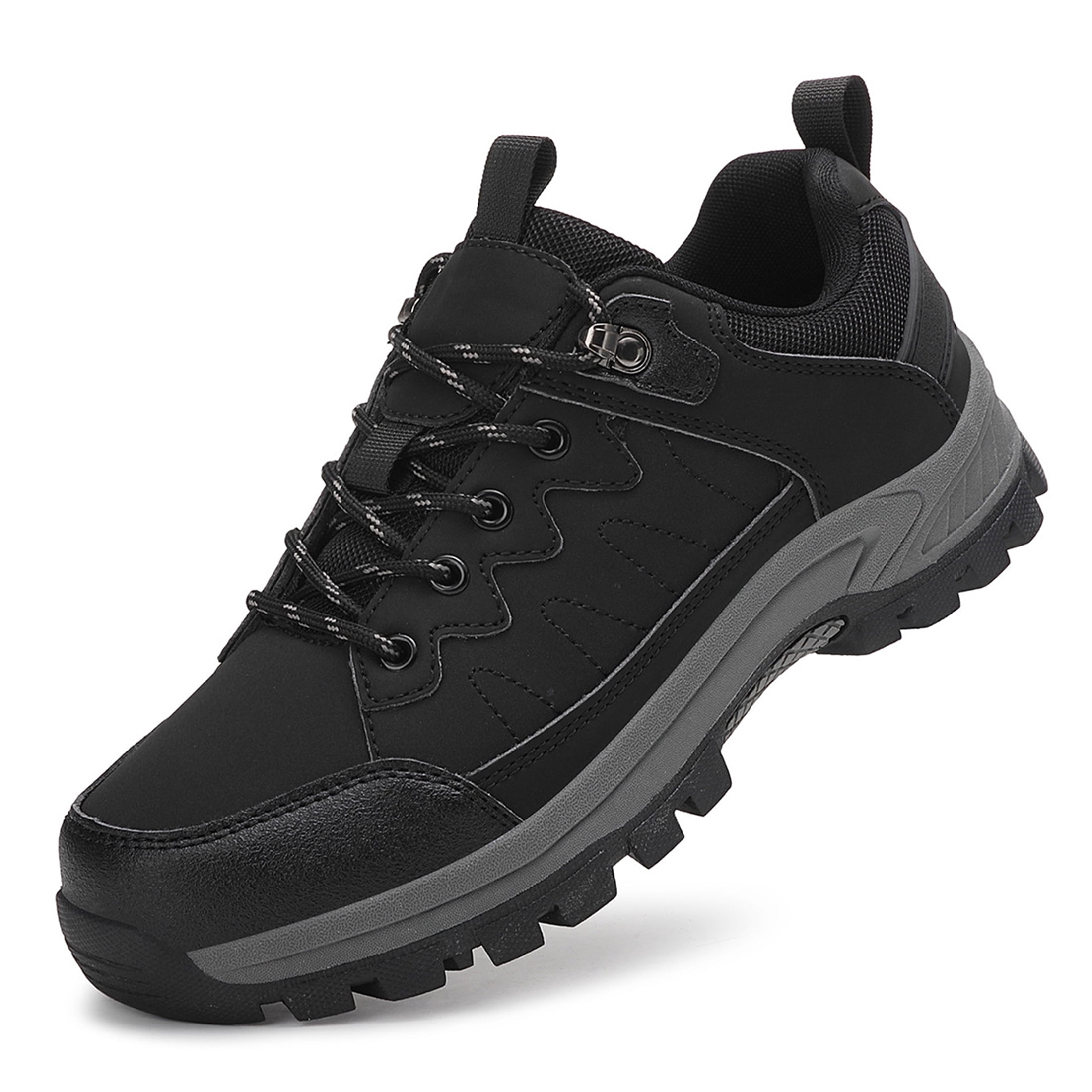 LASUDRAA Mens Waterproof Low-Top Hiking Shoes Comfortable Lightweight Anti-Slip Outdoor Walking Sneakers