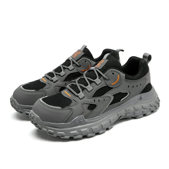 LASUDRAA Steel Toe Shoes for Men Work Safety Shoes Lightweight Slip Resistant Air Cushion Running Shoes