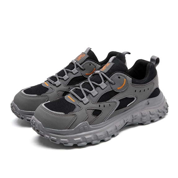 LASUDRAA Steel Toe Shoes for Men Work Safety Shoes Lightweight Slip Resistant Air Cushion Running Shoes