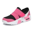 thumbnail image 1 of LASUDRAA Womens Slip On Walking Shoes Breathable Mesh Air Cushion Platform Sneakers with Hook and Loop Strap Non Slip Comfortable Casual Footwear, 1 of 7