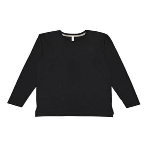 LAT 100% Combed Ringspun Cotton Long Sleeve Fine Jersey Tee 6918 Black XL