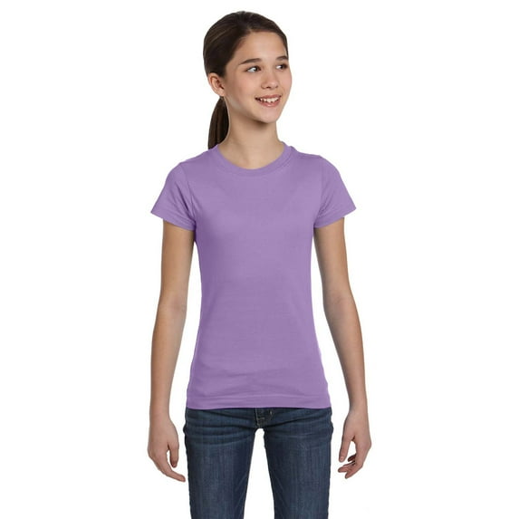 LAT 2616 Girls Fine Jersey T-Shirt - Lavender - Small