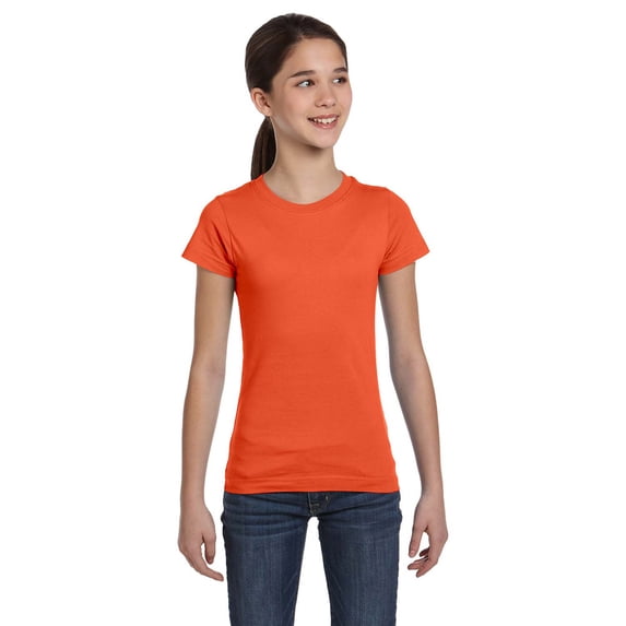 LAT 2616 Girls Fine Jersey T-Shirt - Mandarin - Small