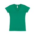 thumbnail image 1 of LAT Ladies' Junior Fit V-Neck T-Shirt - KELLY - 2XL, 1 of 4
