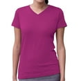 thumbnail image 1 of LAT 3507 Ladies V-Neck Longer Length T-Shirt - Fuchsia - Large, 1 of 2