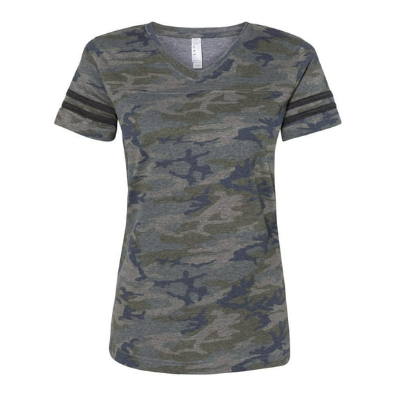 LAT 3537 Women's Football V-Neck Fine Jersey Tee (2 PACK)