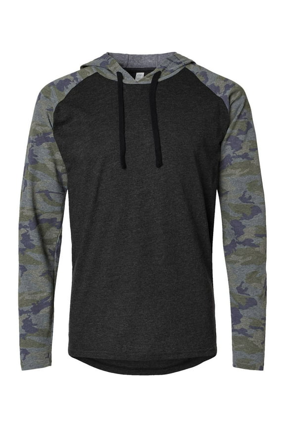 LAT 6917 Fine Jersey Hooded LONG Sleeve Raglan T-Shirt (2 PACK)