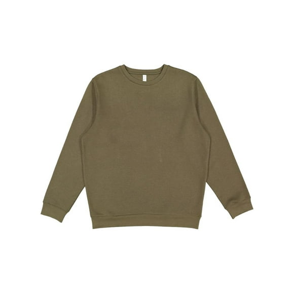 LAT Adult Crewneck Fleece Sweatshirt Men & Women, Military Green, Medium